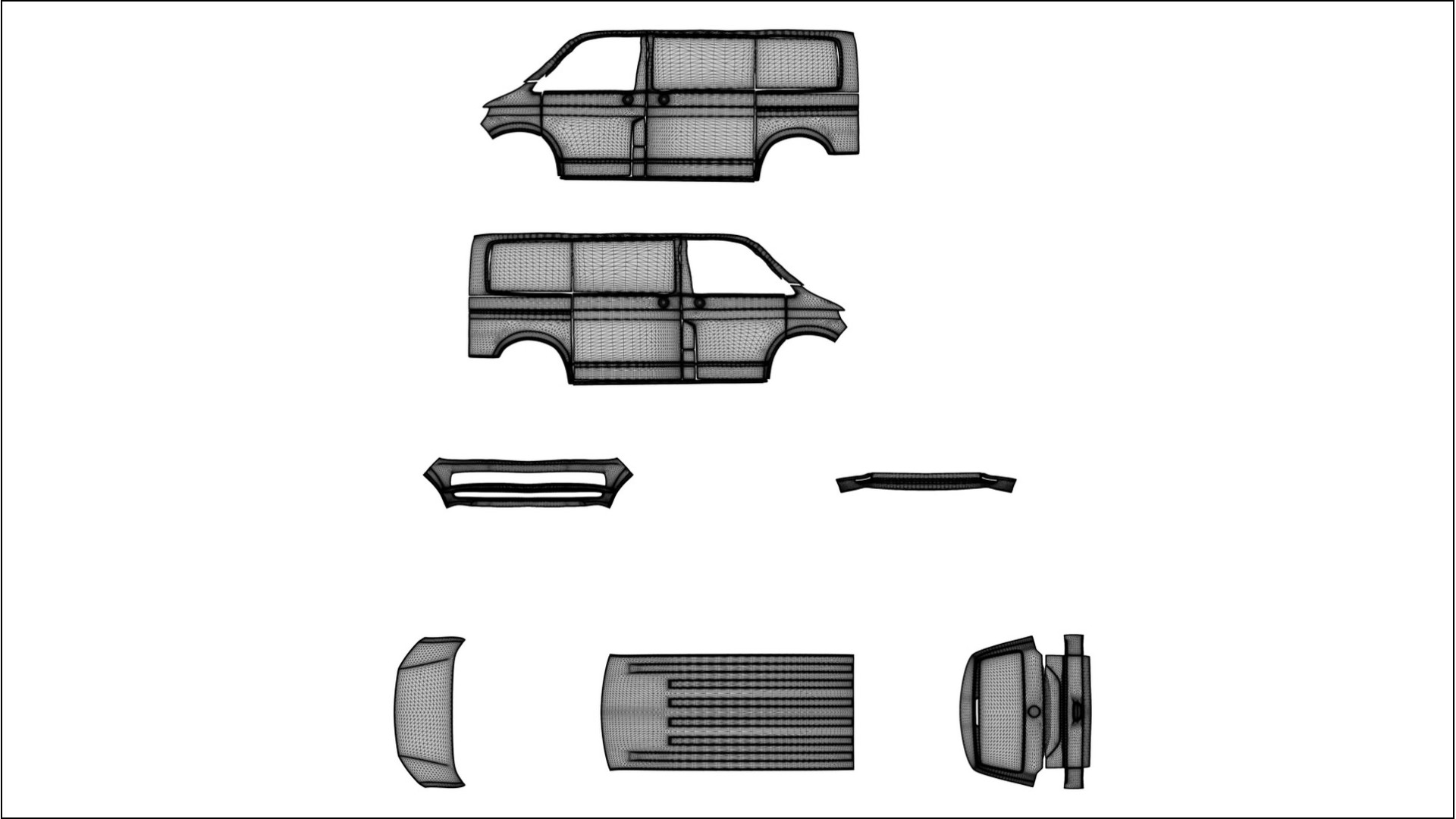 VW Transporter T6 Multivan VECTOR VIBE – Kit Wrap PPF Design en Film Polyuréthane Imprimable